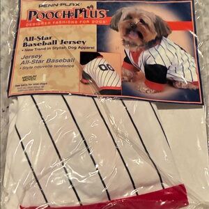 All-Star Baseball Dog Jersey - White and Black